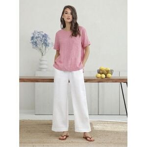 Van Heusen Linen Blend Top Pink Pocket Tee XXL Relaxed Fit Coastal Minimalist
